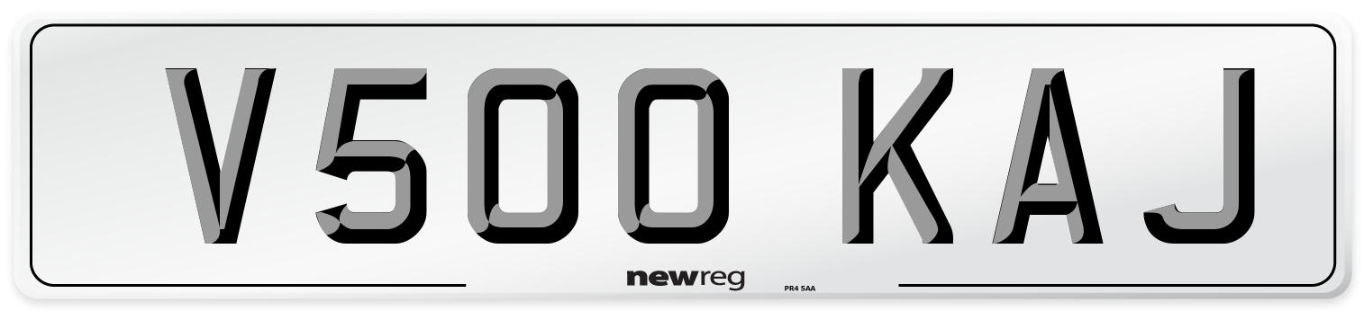 V500 KAJ Number Plate from New Reg